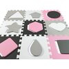 Mata piankowa MILLY MALLY Puzzle Jolly Digits 118.5 x 118.5 x 1.2 cm (25 elementów) Różowo-szary Materiał Pianka