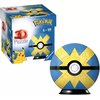 Pudełko z puzzlami 3D przedstawia kolorową kulę z motywem Pokemon, z widocznym napisem "3D Puzzle" oraz "6-99". Na opakowaniu znajduje się również logo "Ravensburger" i ilustracja Pikachu.