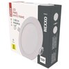Na zdjęciu znajduje się opakowanie produktu "Oczko stropowe LED EMOS Nexxo ZD1135 Biały". Na opakowaniu widnieją napisy: "EMOS", "LED PANEL WHITE FRAME", "1 050 lm", "IP40/IP20", "110°", "12.5 W", "Ø 170 mm", "3 YEARS WARRANTY", "PROFI", "NEXXO", "NEUTRAL
