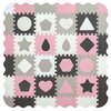 Mata piankowa MILLY MALLY Puzzle Jolly 31.5 x 31.5 cm (36 elementów) Różowo-szary