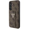 Etui GUESS Grip Stand 4G Triangle Strass do Samsung Galaxy S24 Brązowy