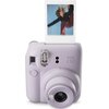 Aparat FUJIFILM Instax Mini 12 Fioletowy Pokrowiec + Sznurek + Klamerki Funkcje dodatkowe Wbudowane lusterko do selfie