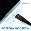 Kabel USB-C - USB-C EXTRALINK Smart Life Cable 100W 2m Czarny Długość [m] 2