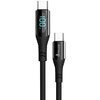 Kabel USB-C - USB-C EXTRALINK CABESL04 z wyświetlaczem LCD 100W 2 m Czarny Długość [m] 2