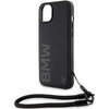 Etui BMW Signature Leather WordMark Cord do Apple iPhone 14 Plus /15 Plus Czarny Model telefonu iPhone 15 Plus