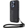Etui BMW Signature Leather WordMark Cord do Apple iPhone 15 Pro Czarny