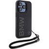 Etui BMW Signature Leather WordMark Cord do Apple iPhone 15 Pro Czarny Model telefonu iPhone 15 Pro