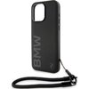 Etui BMW Signature Leather WordMark Cord do Apple iPhone 15 Pro Max Czarny Kompatybilność Apple iPhone 15 Pro Max