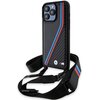 Etui BMW M Edition Carbon Tricolor Lines Strap do Apple iPhone 15 Pro Max Czarny