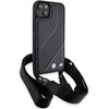 Etui BMW M Edition Carbon Stripe Strap do Apple iPhone 15 Plus/14 Plus Czarny Seria telefonu iPhone
