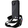 Etui BMW M Edition Carbon Stripe Strap do Apple iPhone 15 Plus/14 Plus Czarny