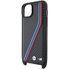 Etui BMW M Edition Carbon Tricolor Lines Strap do Apple iPhone 15/14 Plus Czarny Model telefonu iPhone 15 Plus