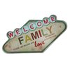 Znak metalowy FOREVER LIGHT Retro LED Welcome Family Kolor Wielokolorowy
