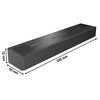 Czarny soundbar o wymiarach 520 mm długości, 113 mm szerokości i 72 mm wysokości. Na górnej powierzchni widoczne są przyciski sterujące oraz napisy "SHARP" i "DOLBY ATMOS".