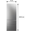 Lodówka HAIER HTW7720DNMP No Frost 200.6cm Platynowy inox Funkcje dodatkowe Oświetlenie LED
