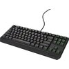 Czarna klawiatura mechaniczna z podświetleniem RGB, posiadająca klawisze w układzie TKL (Tenkeyless), co oznacza brak bloku numerycznego. Na obudowie widoczne jest logo "GENESIS".