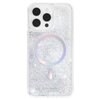 Etui KATE SPADE NEW YORK Liquid Glitter MagSafe do Apple iPhone 15 Pro Przezroczysto-srebrny