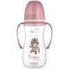 Butelka CANPOL BABIES EasyStart Bonjour Paris 300 ml Różowy