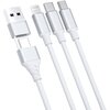 Kabel USB/USB-C - USB-C/Micro USB/Lightning 3MK Hyper Cable 3in1 1.5 m Biały Typ USB - Micro USB