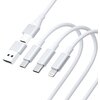 Kabel USB/USB-C - USB-C/Micro USB/Lightning 3MK Hyper Cable 3in1 1.5 m Biały Typ USB-A - USB Typ-C