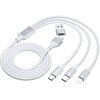 Kabel USB/USB-C - USB-C/Micro USB/Lightning 3MK Hyper Cable 3in1 1.5 m Biały Gwarancja 24 miesiące