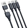 Kabel USB/USB-C - USB-C/Micro USB/Lightning 3MK Hyper Cable 3in1 1.5 m Czarny Rodzaj Kabel