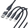 Kabel USB/USB-C - USB-C/Micro USB/Lightning 3MK Hyper Cable 3in1 1.5 m Czarny Typ USB-A - USB Typ-C