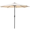 Parasol ogrodowy SASKA GARDEN z oświetleniem LED 300 cm Beżowy Materiał Poliester