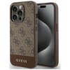 Etui GUESS 4G Bottom Stripe Metal Logo Collection do Apple iPhone 15 Pro Max Brązowy