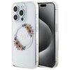 Etui GUESS IML Flowers Wreath MagSafe do Apple iPhone 15 Pro Przezroczysty