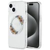 Etui GUESS IML Flowers Wreath MagSafe do Apple iPhone 15 Przezroczysty
