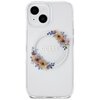 Etui GUESS IML Flowers Wreath MagSafe do Apple iPhone 15 Przezroczysty Model telefonu iPhone 15