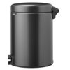 Kosz na śmieci z pedałem BRABANTIA NewIcon neutralizacja zapachów, antypoślizgowy, stal 5L Szary Materiał Stal nierdzewna