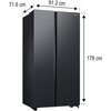 Lodówka SAMSUNG RS62DG5003B1EO Side by Side AI No Frost 178cm Grafitowa stal Licowane drzwi Nie