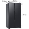 Lodówka SAMSUNG RS66DG813CB1EF Side by Side AI No Frost 178cm Grafitowa stal Wyświetlacz Wewnętrzny