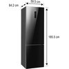 Lodówka AMICA FK3356.4GBDF(D) No Frost 185.5cm Czarna Sterowanie smartfonem Nie