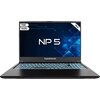 Laptop z podświetlaną klawiaturą, na ekranie widoczny napis "NP 5" oraz oznaczenia "FHD 144Hz" i "15.6". Na obudowie znajduje się logo "hyperbook".