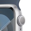 APPLE Watch 9 GPS 41mm koperta z aluminium (srebrny) + pasek sportowy rozmiar S/M (sztormowy błękit) Kształt Prostokątny