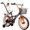Rower dziecięcy GERMINA BMX 16 cali dla chłopca Czarno-pomarańczowy