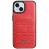 Etui AUDI Synthetic Leather MagSafe do Apple iPhone 14 Plus/15 Plus Czerwony
