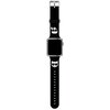 Pasek KARL LAGERFELD Karl & Choupette Head do Apple Watch 2/3/4/5/6/7/SE (38/40/41mm) Czarny Materiał Silikon