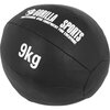 Czarna piłka lekarska z białym napisem "GORILLA SPORTS" oraz "9 kg" na powierzchni. Dodatkowy tekst to "PROFESSIONAL GYM EQUIPMENT FOR EVERYONE".
