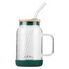 Słoik ze słomką VIALLI DESIGN Fuori 600 ml Zielony