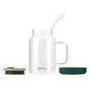 Słoik ze słomką VIALLI DESIGN Fuori 600 ml Zielony Materiał Bambus
