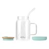 Słoik ze słomką VIALLI DESIGN Fuori 600 ml Miętowy Materiał Bambus