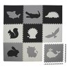 Mata piankowa HUMBI Puzzle 60 x 60 cm Zwierzęta Zwierzątka (9 elementów) Szaro-czarny Materiał Pianka EVA