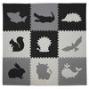 Mata piankowa HUMBI Puzzle 60 x 60 cm Zwierzęta Zwierzątka (9 elementów) Szaro-czarny Płeć Chłopiec