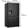 Lodówka HISENSE RQ7P522STFE MD Side by Side No Frost 178.5cm Czarna Kostkarka Wi-Fi ConnectLife My Fresh Choice Funkcje dodatkowe Metal Cooling