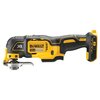 Na zdjęciu widoczny jest żółto-czarny elektronarzędzie marki DeWALT z oznaczeniami "XR" i "18V XR BRUSHLESS". Produkt ma ergonomiczny uchwyt i metalową końcówkę roboczą.