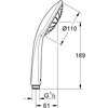 Słuchawka prysznicowa GROHE Euphoria 110 Mono 27265000 Chrom Długość [cm] 18.9